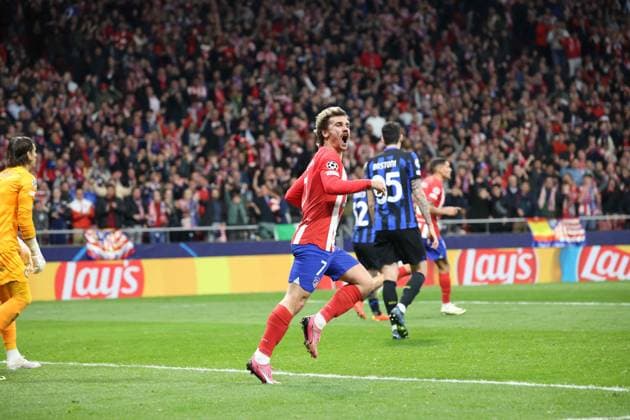 Champions League match between Atletico Madrid vs Inter 03 13 2024 Madrid, second leg of the 2023 24 Champions League round of 16, football match between CF Atletico Madrid vs FC Internazionale Milano at the Civita Metropolitano stadium in Madrid In picture: Antoine Griezmann of Atletico de Madrid Madrid stadio Civitas Metropolitano di Madrid madrid SPAGNA Copyright: xFABIOxSASSOxFabioxSassox 2L8A0302