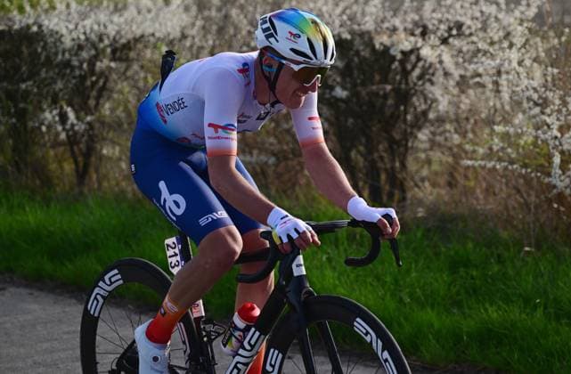 French Thomas Gachignard of TotalEnergies pictured in action during the Classic Brugge-De Panne men s elite one-day cycling race, 198,9 km from Brugge to De Panne, Wednesday 20 March 2024. LAURIExDIEFFEMBACQ x89538215x