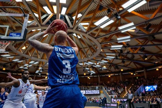 Sport Bilder des Tages Maurice Stuckey (HAKRO Merlins Crailsheim, 03) GER, HAKRO Merlins Crailsheim vs. BG Goettingen, Basketball, Bundesliga, easycredit BBL, 25. Spieltag, Spielzeit 2023 2024, 22.03.2024 GER, HAKRO Merlins Crailsheim vs. BG Goettingen, Basketball, Bundesliga, easycredit BBL, 25. Spieltag, Spielzeit 2023 2024, 22.03.2024 Foto: Eibner-Pressefoto Ilshofen Copyright: xEibner-Pressefotox EP_NSR