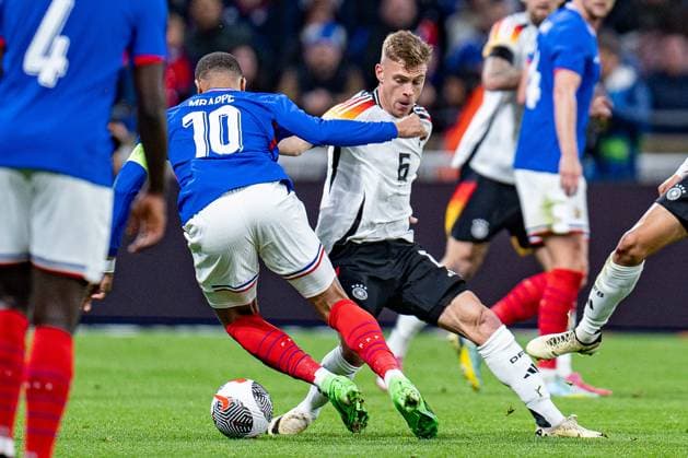 Kylian Mbappe (Frankreich, 10) Joshua Kimmich (Deutschland, 6) Jamal Musiala (Deutschland, 10) Frankreich vs. Deutschland, Herren, Fussball, Testspiel, 22.03.2024 Frankreich vs. Deutschland, Herren, Fussball, Testspiel, 22.03.2024 Lyonn Copyright: xEibner-Pressefoto BahhoxKarax EP_FRA