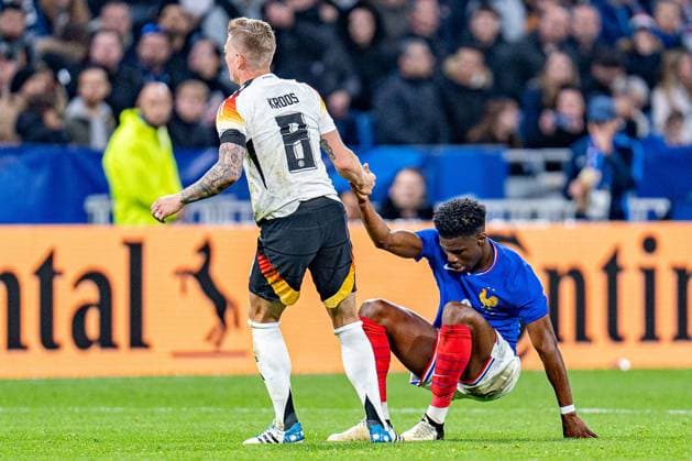 Toni Kroos (Germany, 8) Aurelien Tchouameni (Frankreich, 8) Frankreich vs. Deutschland, Herren, Fussball, Testspiel, 23.03.2024 Frankreich vs. Deutschland, Herren, Fussball, Testspiel, 23.03.2024 Lyonn Copyright: xEibner-Pressefoto BahhoxKarax EP_FRA