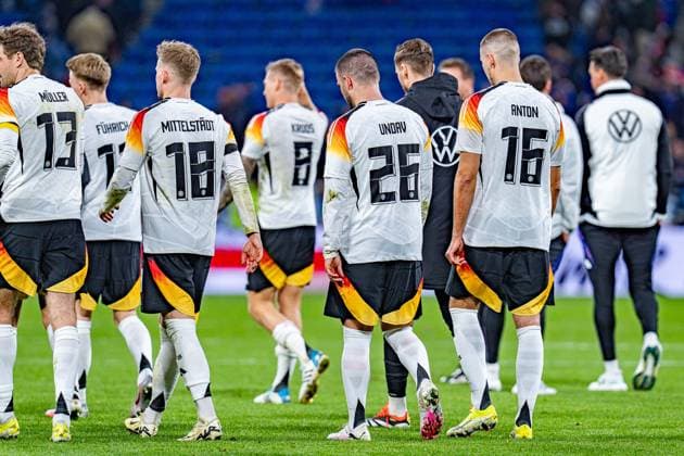 Thomas Mueller (Deutschland, 13) Maximilian Mittelstädt (Deutschland, 18) Deniz Undav (Deutschland, 26) Waldemar Anton (Deutschland, 16) Frankreich vs. Deutschland, Herren, Fussball, Testspiel, 23.03.2024 Frankreich vs. Deutschland, Herren, Fussball, Testspiel, 23.03.2024 Lyonn Copyright: xEibner-Pressefoto BahhoxKarax EP_FRA
