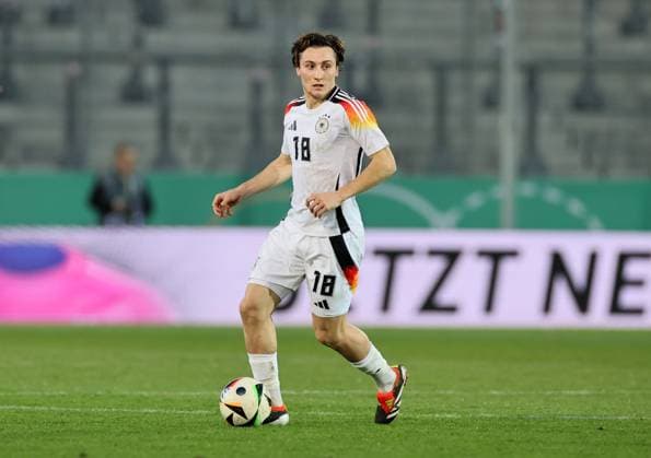 Deutschland - Israel U21, U 21 EM Qualifikation Halle S., 26.03.2024, Leuna-Chemie-Stadion, Fußball, Länderspiel , U 21 Junioren EM-Qualifikation , DEUTSCHLAND vs. ISRAEL 2:0 (1:0) , Im Bild: Rocco Reitz (18, DEU Mönchengladbach) , Nur für journalistische Zwecke! For editorial use only! ,