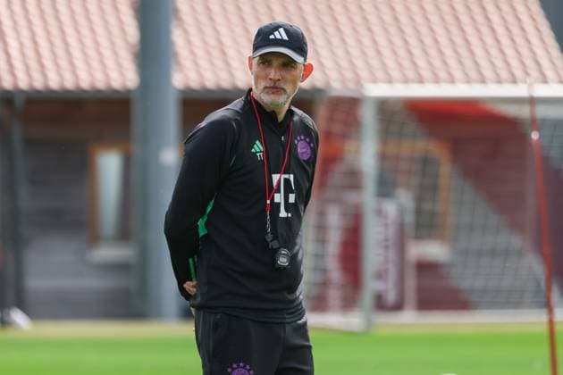 Thomas Tuchel (FC Bayern Muenchen, Cheftrainer), Abschlusstraining, FC Bayern Muenchen, Fussball, UEFA Champions League, Viertelfinale Hinspiel, Saison 23 24, 08.04.2024, Abschlusstraining, FC Bayern Muenchen, Fussball, UEFA Champions League, Viertelfinale Hinspiel, Saison 23 24, 08.04.2024 Muenchen Copyright: xEibner-Pressefoto JennixMaulx EP_JML