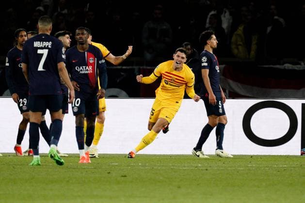 Sport Bilder des Tages Andreas Christensen of Barcelona heads his side 3-2 ahead Paris Saint-Germain v Barcelona, UEFA Champions League, Quarter Final, First Leg, Football, Parc des Princes, Paris, France - 10 Apr 2024 EDITORIAL USE ONLY No use with unauthorised audio, video, data, fixture lists, club league logos or live services. Online in-match use limited to 120 images, no video emulation. No use in betting, games or single club league player publications. Copyright: xDavexWinter Shutterstockx 14424874cf