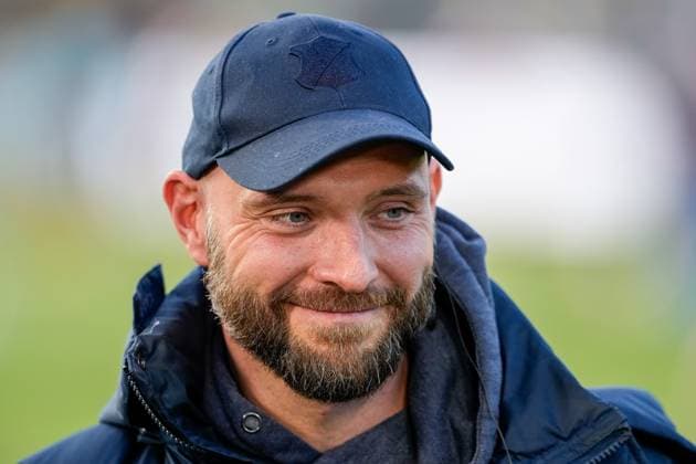 Stephan Lerch (Trainer, Cheftrainer, TSG), Einzelbild, Einzelfoto, Aktion, Action Freude, freuen, freut sich, freundlich, fröhlich, glücklich, strahlend, optimistisch, 15.04.2024, Sinsheim (Hoffenheim) (Deutschland), Fussball, Google Pixel Frauen-Bundesliga, TSG 1899 Hoffenheim - 1. FC Köln, DFB DFL REGULATIONS PROHIBIT ANY USE OF PHOTOGRAPHS AS IMAGE SEQUENCES AND OR QUASI-VIDEO.