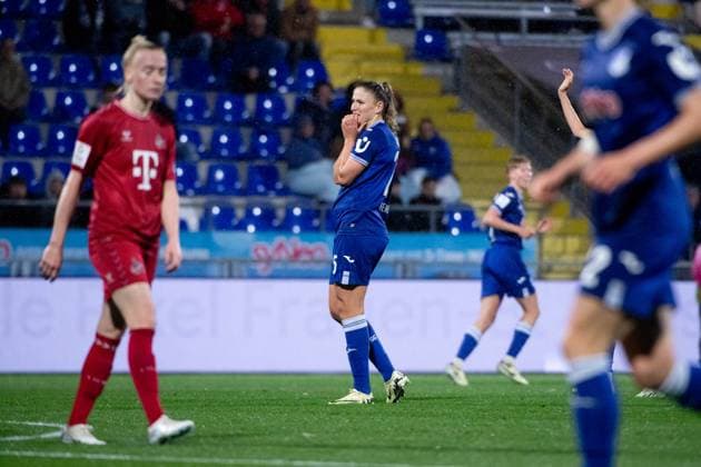 Melissa Koessler (TSG Hoffenheim, 25) aergert sich ueber eine vergebene Torchance, GER, TSG 1899 Hoffenheim vs FC Koeln, Fussball Google Pixel Frauen Bundesliga, 18. Spieltag, Saison 2023 2024, 15.04.2024 DFB regulations prohibit any use of photographs as image sequences and or quasi-video GER, TSG 1899 Hoffenheim vs FC Koeln, Fussball Google Pixel Frauen Bundesliga, 18. Spieltag, Saison 2023 2024, 15.04.2024 Hoffenheim Copyright: xEibner-Pressefoto Memmlerx EP_MMR
