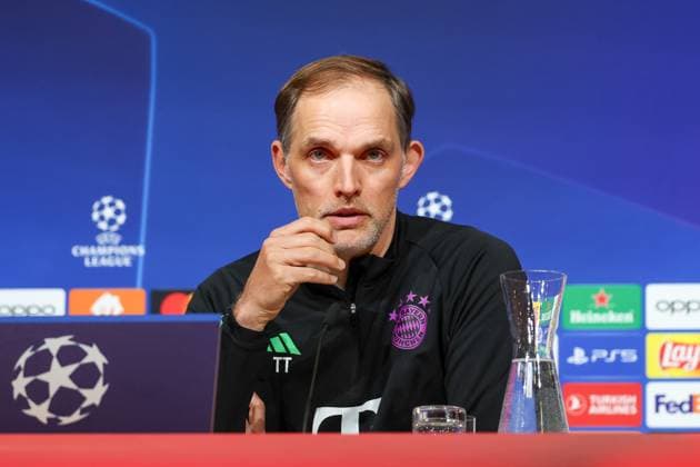 Thomas Tuchel (FC Bayern Muenchen, Cheftrainer) bei der Pressekonferenz, Internationale Pressekonferenz, FC Bayern Muenchen, Fussball, UEFA Champions League, Viertelfinale Rueckspiel, Saison 23 24, 16.04.2024, Internationale Pressekonferenz, FC Bayern Muenchen, Fussball, UEFA Champions League, Viertelfinale Rueckspiel, Saison 23 24, 16.04.2024 Muenchen Copyright: xEibner-Pressefoto JennixMaulx EP_JML