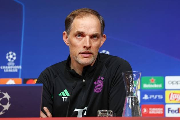 Thomas Tuchel (FC Bayern Muenchen, Cheftrainer) bei der Pressekonferenz, Internationale Pressekonferenz, FC Bayern Muenchen, Fussball, UEFA Champions League, Viertelfinale Rueckspiel, Saison 23 24, 16.04.2024, Internationale Pressekonferenz, FC Bayern Muenchen, Fussball, UEFA Champions League, Viertelfinale Rueckspiel, Saison 23 24, 16.04.2024 Muenchen Copyright: xEibner-Pressefoto JennixMaulx EP_JML