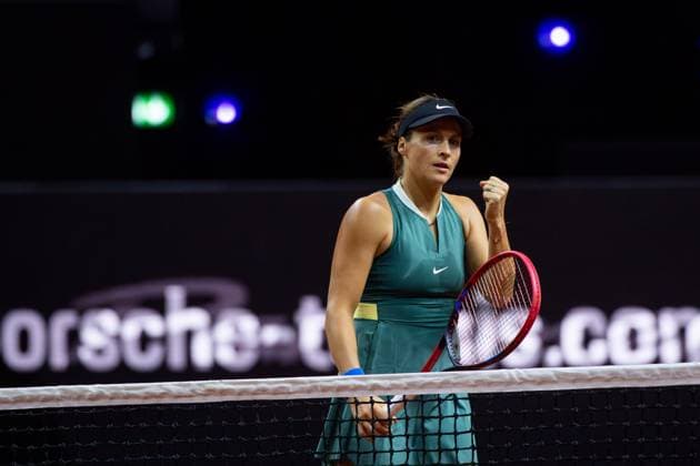 Tatjana Maria (Deutschland) im Bild freut sich, Tatjana Maria (Deutschland) vs Elise Mertens (Belgien), Damen Einzel, Runde 1, GER, Porsche Tennis Grand Prix Stuttgart, WTA, Tennis Damen 500, 16.04.2024 GER, Porsche Tennis Grand Prix, WTA 500, 16.04.2024 Stuttgart Copyright: xEibner-Pressefoto Memmlerx EP_MMR