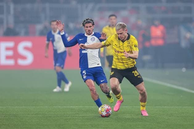 16.04.2024, Fussball, Saison 2023 2024, UEFA Champions League, UCL, Viertelfinale, Runde 2, Rueckspiel, Borussia Dortmund - Atletico Madrid, v. l. Rodrigo de Paul (Atletico Madrid), Julian Ryerson (Borussia Dortmund) im Duell, Dortmund Signal Iduna Park NRW Deutschland xRHR-FOTO DEx Copyright: DennisxEwert RHR-FOTOx RHR-FOTO DE