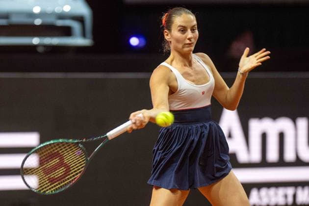 Marta Kostyuk (UKR). xettx,Deutschland, Stuttgart, 17.04.2024, Tennis, Porsche Tennis Grand Prix, Day 5, 2024, Runde 1, M.Kostyuk-L.Siegemund, Porsche Arena Foto: A2 Bildagentur Peter Hartenfelser