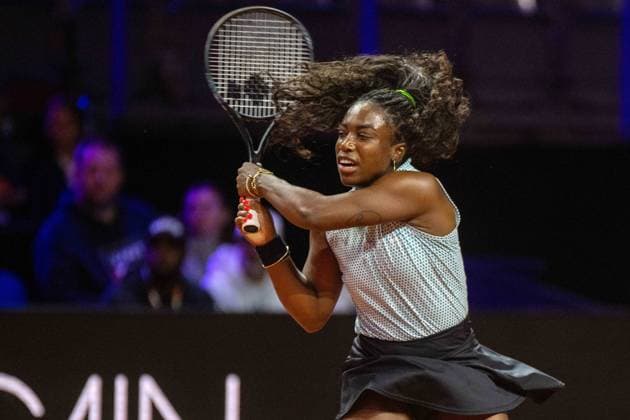 Sachia Vickery (USA). xettx,Deutschland, Stuttgart, 17.04.2024, Tennis, Porsche Tennis Grand Prix, Day 5, 2024, Runde 2, S.Vickery-C.Gauff, Porsche Arena Foto: A2 Bildagentur Peter Hartenfelser