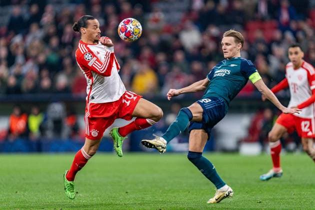 Martin Oedegaard (FC Arsenal London, 8) Leroy Sane (FC Bayern Muenchen, 10) FC Bayern Muenchen vs. FC Arsenal, Fussball, UEFA Champions League, Viertelfinale Quarterfinal, 17.04.2024 FC Bayern Muenchen vs. FC Arsenal, Fussball, UEFA Champions League, Viertelfinale Quarterfinal, 17.04.2024 München Copyright: xEibner-Pressefoto BahhoxKarax EP_BKA