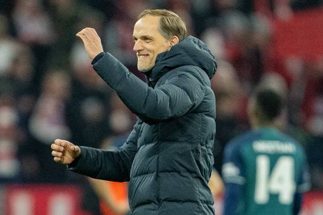 Thomas Tuchel (FC Bayern Muenchen, Chef-Trainer), Geste, gestikuliert, GER, FC Bayern Muenchen (FCB) vs. FC Arsenal (ARS), Fussball, UEFA Champions League, Viertelfinal Rueckspiel, Saison 2023 2024, 17.04.2024, DFB DFL regulations prohibit any use of photographs as image sequences and or quasi-video., GER, FC Bayern Muenchen (FCB) vs. FC Arsenal (ARS), Fussball, UEFA Champions League, Viertelfinal Rueckspiel, Saison 2023 2024, 17.04.2024 Muenchen Copyright: xEibner-Pressefoto SaschaxWaltherx EP_EER