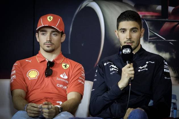 LECLERC Charles (mco), Scuderia Ferrari SF-24, portrait, OCON Esteban (fra), Alpine F1 Team A524, portrait press conference, PK, Pressekonferenz during the Formula 1 Lenovo Chinese Grand Prix 2024, 5th round of the 2024 Formula One World Championship, WM, Weltmeisterschaft from April 19 to 21, 2024 on the Shanghai International Circuit, in Shanghai, China - F1 - CHINESE GRAND PRIX 2024 DPPI Panoramic 01081
