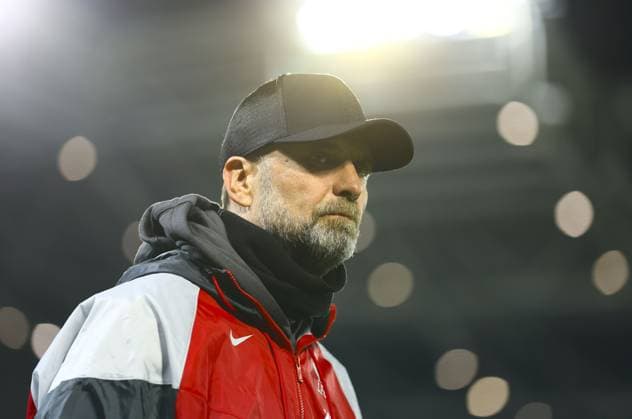 Liverpool manager Jurgen Klopp Atalanta v Liverpool, UEFA Europa League, Quarter Final, Second Leg, Football, Gewiss Stadium, Bergamo, Italy - 18 Apr 2024 EDITORIAL USE ONLY No use with unauthorised audio, video, data, fixture lists, club league logos or live services. Online in-match use limited to 120 images, no video emulation. No use in betting, games or single club league player publications. Copyright: xKieranxMcManus Shutterstockx 14438415cs