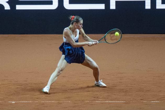 Marta Kostyuk (UKR). xettx, Deutschland, Stuttgart, 20.04.2024, Tennis, Porsche Tennis Grand Prix, Day 8, 2024, Halbfinale, M.Kostyuk-M.Vondrousova, Porsche Arena Foto: A2 Bildagentur Peter Hartenfelser