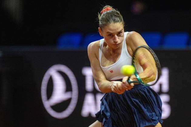Marta Kostyuk (UKR). xettx, Deutschland, Stuttgart, 20.04.2024, Tennis, Porsche Tennis Grand Prix, Day 8, 2024, Halbfinale, M.Kostyuk-M.Vondrousova, Porsche Arena Foto: A2 Bildagentur Peter Hartenfelser