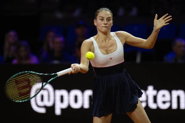 Marta Kostyuk (UKR). xettx, Deutschland, Stuttgart, 20.04.2024, Tennis, Porsche Tennis Grand Prix, Day 8, 2024, Halbfinale, M.Kostyuk-M.Vondrousova, Porsche Arena Foto: A2 Bildagentur Peter Hartenfelser