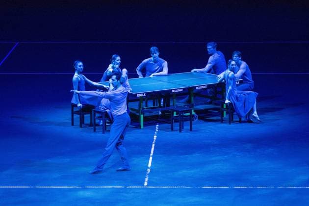 Showeinlage des Stuttgarter Ballet. xettx, Deutschland, Stuttgart, 21.04.2024, Tennis, Porsche Tennis Grand Prix, Day 9, 2024, Finale, E.Rybakina-M.Kostyuk, Porsche Arena Foto: A2 Bildagentur Peter Hartenfelser