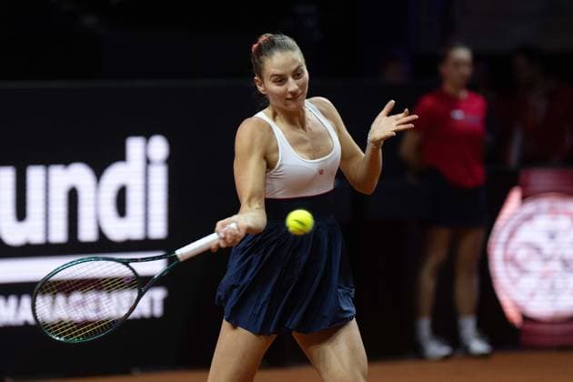 Marta Kostyuk (UKR). xettx, Deutschland, Stuttgart, 21.04.2024, Tennis, Porsche Tennis Grand Prix, Day 9, 2024, Finale, E.Rybakina-M.Kostyuk, Porsche Arena Foto: A2 Bildagentur Peter Hartenfelser