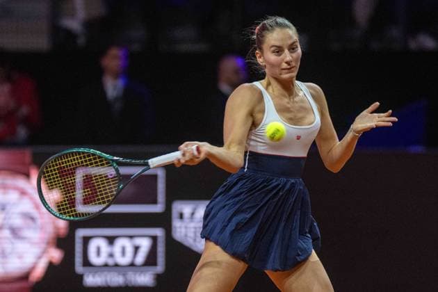 Marta Kostyuk (UKR). xettx, Deutschland, Stuttgart, 21.04.2024, Tennis, Porsche Tennis Grand Prix, Day 9, 2024, Finale, E.Rybakina-M.Kostyuk, Porsche Arena Foto: A2 Bildagentur Peter Hartenfelser