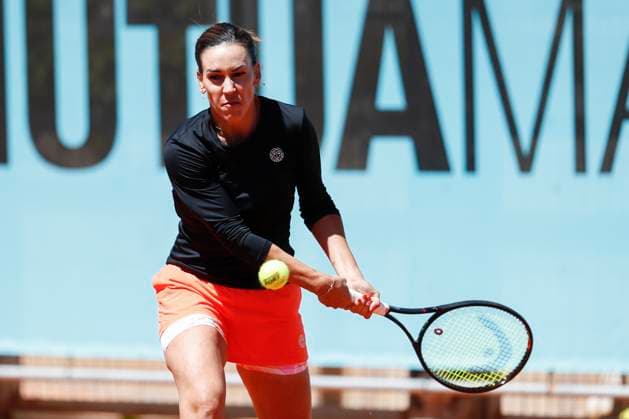 April 22, 2024, Madrid, Madrid, SPAIN: Nuria Parrizas Diaz of Spain in action against Jule Niemeier of Germany during the Mutua Madrid Open 2024, ATP, Tennis Herren Masters 1000 and WTA, Tennis Damen 1000, tournament celebrated at Caja Magica on April 22, 2024 in Madrid, Spain. Madrid SPAIN - ZUMAa181 20240422_zaa_a181_134 Copyright: xIrinaxR.xHipolitox