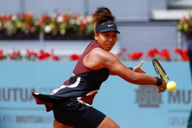 April 25, 2024, Madrid, Madrid, SPAIN: Naomi Osaka of Japan in action against Liudmila Samsonova of Russia during the Mutua Madrid Open 2024, ATP, Tennis Herren Masters 1000 and WTA, Tennis Damen 1000, tournament celebrated at Caja Magica on April 25, 2024 in Madrid, Spain. Madrid SPAIN - ZUMAa181 20240425_zaa_a181_045 Copyright: xIrinaxR.xHipolitox