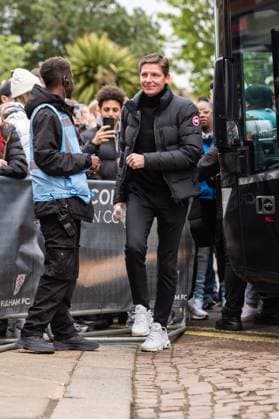 Oliver Glasner, manager of Crystal Palace arrives ahead of the Premier League match between Fulham and Crystal Palace at Craven Cottage, London, England on 27 April 2024. Copyright: xGrantxWinterx 40710018