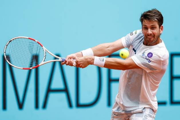 April 29, 2024, Madrid, Madrid, SPAIN: Cameron Norrie of Great Britain in action against Casper Ruud of Norway during the Mutua Madrid Open 2024, ATP, Tennis Herren Masters 1000 and WTA, Tennis Damen 1000, tournament celebrated at Caja Magica on April 29, 2024 in Madrid, Spain. Madrid SPAIN - ZUMAa181 20240429_zaa_a181_311 Copyright: xIrinaxR.xHipolitox
