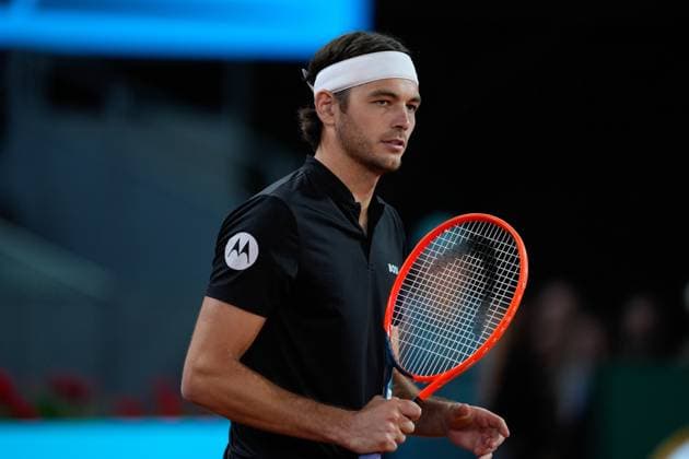 May 1, 2024, Madrid, Madrid, SPAIN: Taylor Fritz of United States in action against Francisco Cerundolo of Argentina during the Mutua Madrid Open 2024, ATP, Tennis Herren Masters 1000 and WTA, Tennis Damen 1000, tournament celebrated at Caja Magica on Mayo 01, 2024 in Madrid, Spain. Madrid SPAIN - ZUMAa181 20240501_zaa_a181_228 Copyright: xOscarxJ.xBarrosox