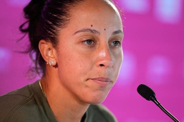 May 2, 2024, Madrid, Madrid, SPAIN: Madison Keys of United States attends her press conference, PK, Pressekonferenz after losing against Iga Swiatek of Poland during the Mutua Madrid Open 2024, ATP, Tennis Herren Masters 1000 and WTA, Tennis Damen 1000, tournament celebrated at Caja Magica on Mayo 02, 2024 in Madrid, Spain. Madrid SPAIN - ZUMAa181 20240502_zaa_a181_068 Copyright: xOscarxJ.xBarrosox