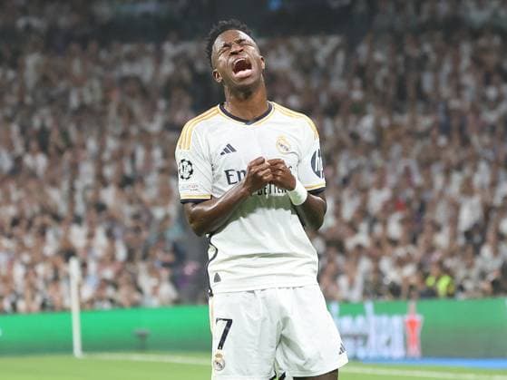 Vinicius Junior (Real Madrid 7) Gestik, Mimik, Emotionen, Real Madrid vs. FC Bayern Muenchen, Championsleague-Halbfinale, Rueckspiel, Saison 2023 24, 8.5.2024, Real Madrid vs. FC Bayern Muenchen, Championsleague-Halbfinale, Rückspiel, Saison 2023 24, 8.5.2024, Madrid Copyright: xEibner-Pressefoto joergxNiebergax EP_JNL
