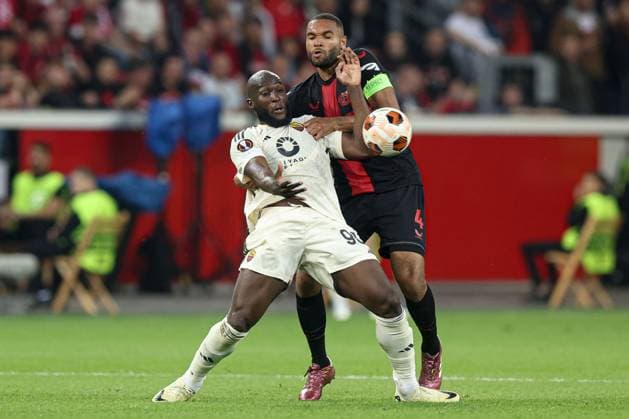 Romelu Lukaku of Roma and Jonathan Tah of Bayer Leverkusen Bayer 04 Leverkusen v Roma, UEFA Europa League, Semi Final, Second Leg Football, BayArena, Leverkusen, Germany - 09 May 2024 EDITORIAL USE ONLY No use with unauthorised audio, video, data, fixture lists, club league logos or live services. Online in-match use limited to 120 images, no video emulation. No use in betting, games or single club league player publications. Copyright: xPaulxCurrie Shutterstockx 14470736al