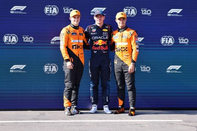 81Oscar Piastri (McLaren Formula 1 Team, 81), 1Max Verstappen (Oracle Red Bull Racing, 01), 4Lando Norris (McLaren Formula 1 Team, 04), Qualifying, ITA, Formel 1 Weltmeisterschaft, Grand Prix Emilia-Romagna Imola, Autodromo Enzo e Dino Ferrari, Media Day, 18.05.2024 ITA, Formel 1 Weltmeisterschaft, Grand Prix Emilia-Romagna Imola, Autodromo Enzo e Dino Ferrari, Media Day, 18.05.2024 Imola Copyright: xEibner-Pressefoto AnnikaxGrafx EP_AGF