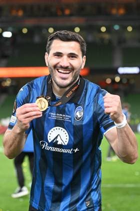 Dublin, Aviva Stadium, 22.05.24, GER, Herren, UEFA Europa League, Saison 2023-2024, Finale, Atalanta Bergamo - Bayer 04 Leverkusen Bild: Schlussjubel, Emotion, Freude bei Sead KOLASINAC (Bergamo) Only for editorial use! UEFA regulations prohibit any use of photographs as image sequences and or quasi-video. Irland