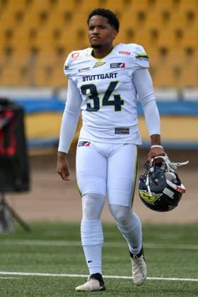 Lenny Krieg (Stuttgart Surge 34, Wroclaw Panthers vs. Stuttgart Surge, American Football, European League of Football, Spieltag 2, Saison 2024, 01.06.2024, Wroclaw Panthers vs. Stuttgart Surge, American Football, European League of Football, Spieltag 2, Saison 2024, 01.06.2024 Sinsheim Copyright: xEibner-Pressefoto FlorianxSchustx EP_FSU