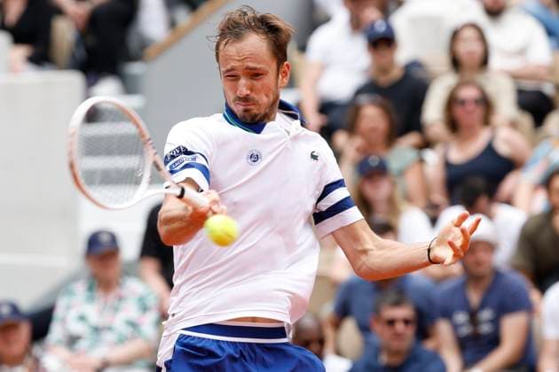 June 3, 2024, Paris, Paris, France: June 3, 2024, Paris, Paris, France: Novak Daniil Medvedev (â€) in action during the tennis Grand Slam of Roland Garros 2024, day 9, match between Alex De Minaur (AUS) and Daniil Medvedev (â€) at Roland Garros Stadium - on jjune 3 2024.Paris - France Paris France - ZUMAb253 20240603_zsp_b253_023 Copyright: xLoicxBaratouxx