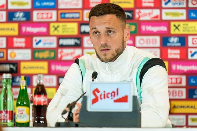 SOCCER - AUT vs SRB, test match VIENNA,AUSTRIA,03.JUN.24 - SOCCER - OEFB International Friendly, Länderspiel, Nationalmannschaft match, Austria vs Serbia, preview, press conference, PK, Pressekonferenz Team AUT. Image shows Marko Arnautovic (AUT). GEPAxpictures xJohannesxFriedl