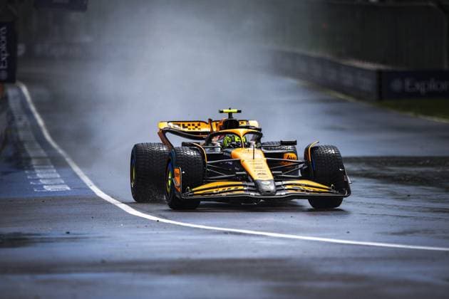 Sport Bilder des Tages 04 NORRIS Lando (gbr), McLaren F1 Team MCL38, rain, pluie, action during the Formula 1 AWS Grand Prix du Canada 2024, 9th round of the 2024 Formula One World Championship, WM, Weltmeisterschaft from June 07 to 09, 2024 on the Circuit Gilles Villeneuve, in Montrà al, Canada - F1 - CANADIAN GRAND PRIX 2024 DPPI Panoramic XB3_2534
