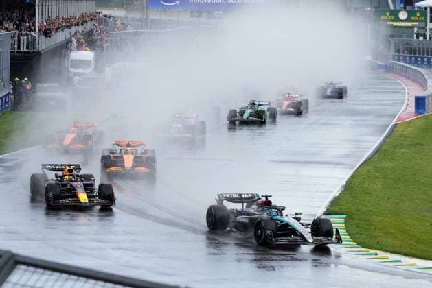 June 9, 2024, Montreal, Pq, CANADA: Mercedes driver George Russell, of the United Kingdom, leads as Red Bull driver Max Verstappen, left, of Belgium and Netherlands, drives during the Canadian Grand Prix Formula 1 car race, in Montreal, Sunday, June 9, 2024. Canada News - June 9, 2024 - ZUMAc35_ 20240609_zaf_c35_036 Copyright: xChristinnexMuschix