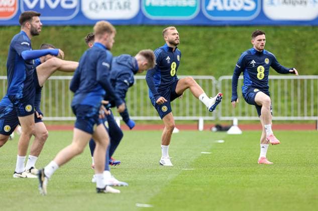 Ryan Porteous of Scotland during the training session Scotland Training Session and press conference, PK, Pressekonferenz UEFA European Championship, EM, Europameisterschaft 2024, Group A Football, Stadion am Groben, Garmisch-Partenkirchen, Germany, 11 Jun 2024 EDITORIAL USE ONLY No use with unauthorised audio, video, data, fixture lists, club league logos or live services. Online in-match use limited to 120 images, no video emulation. No use in betting, games or single club league player publications. Copyright: xPaulxCurrie Shutterstockx 14523736ak