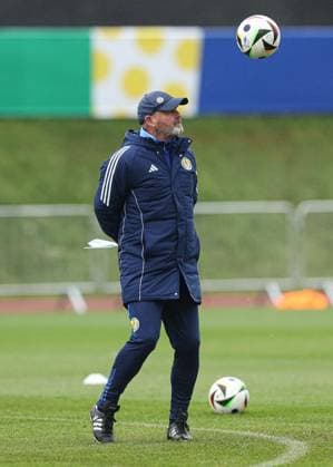 Scotland coach Coach Steve Clarke during the training session Scotland Training Session and press conference, PK, Pressekonferenz UEFA European Championship, EM, Europameisterschaft 2024, Group A Football, Stadion am Groben, Garmisch-Partenkirchen, Germany, 11 Jun 2024 EDITORIAL USE ONLY No use with unauthorised audio, video, data, fixture lists, club league logos or live services. Online in-match use limited to 120 images, no video emulation. No use in betting, games or single club league player publications. Copyright: xPaulxCurrie Shutterstockx 14523736bq