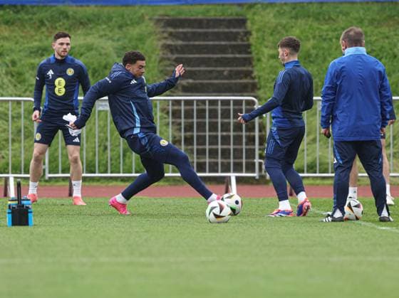Che Adams of Scotland during the training session Scotland Training Session and press conference, PK, Pressekonferenz UEFA European Championship, EM, Europameisterschaft 2024, Group A Football, Stadion am Groben, Garmisch-Partenkirchen, Germany, 11 Jun 2024 EDITORIAL USE ONLY No use with unauthorised audio, video, data, fixture lists, club league logos or live services. Online in-match use limited to 120 images, no video emulation. No use in betting, games or single club league player publications. Copyright: xPaulxCurrie Shutterstockx 14523736bz