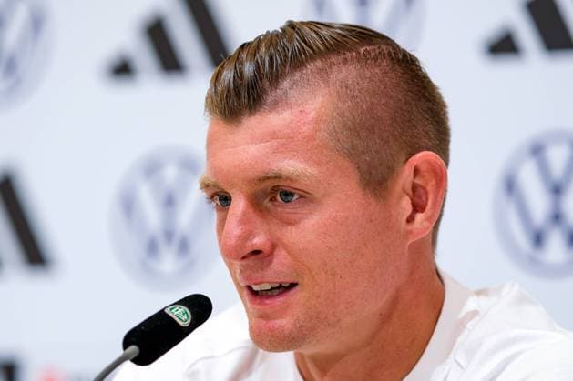 Toni Kroos (Deutschland , 08), GER, DFB, Pressekonferenz, Fussball Herren Nationalmannschaft Deutschland, UEFA Fussball Europameisterschaft 2024,Herzogenaurach 11.06.2024. GER, DFB, Pressekonferenz, Fussball Herren Nationalmannschaft Deutschland, UEFA Fussball Europameisterschaft 2024,Herzogenaurach 11.06.2024. Herzogenaurach Copyright: xEibner-Pressefoto FlorianxWieganx EP_FWD