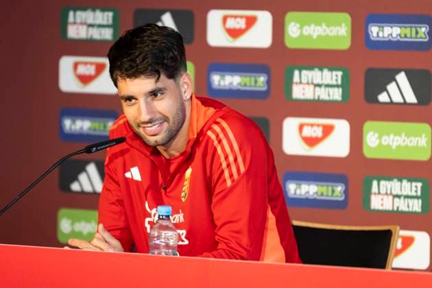 EURO 2024, Nationalteam Ungarn, Pressekonferenz Dominik Szoboszlai bei der Pressekonferenz GER, Pressekonferenz Ungarische Nationalmannschaft, Fussball, Euro, UEFA, 11.06.2024, GER, Pressekonferenz Ungarische Nationalmannschaft, Fussball, Euro, UEFA, 11.06.2024 Weiler im Allgaeu Copyright: xEibner-Pressefoto FlorianxWolfx EP_FWF