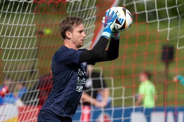 EURO 2024, Nationalteam Dänemark, Training Frederik Roennow (Daenemark, 22) Oeffentliches Training Nationalmannschaft Daenemark, UEFA Fussball Europameisterschaft 2024, Herren, EM 2024, GER, 11.06.2024, Oeffentliches Training Nationalmannschaft Daenemark, UEFA Fussball Europameisterschaft 2024, Herren, EM 2024, GER, 11.06.2024 Freudenstadt Copyright: xEibner-Pressefoto WolfgangxFrankx EP_WFK