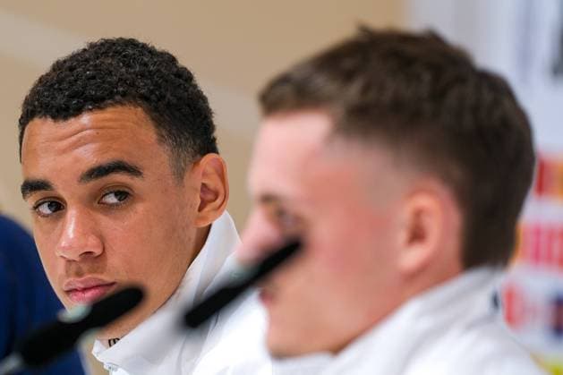 Jamal Musiala (Deutschland , 10) und Florian Wirtz (Deutschland , 17), GER, DFB, Pressekonferenz, Fussball Herren Nationalmannschaft Deutschland, UEFA Fussball Europameisterschaft 2024,Herzogenaurach 12.06.2024. GER, DFB, Pressekonferenz, Fussball Herren Nationalmannschaft Deutschland, UEFA Fussball Europameisterschaft 2024,Herzogenaurach 12.06.2024. Herzogenaurach Copyright: xEibner-Pressefoto FlorianxWieganx EP_FWD
