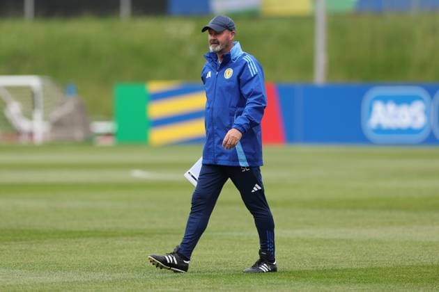 Steve Clarke, Scotland manager Scotland Training Session, UEFA European Championship, EM, Europameisterschaft 2024, Group A Football, Stadion am Groben, Garmisch-Partenkirchen, Germany, 13 Jun 2024 EDITORIAL USE ONLY No use with unauthorised audio, video, data, fixture lists, club league logos or live services. Online in-match use limited to 120 images, no video emulation. No use in betting, games or single club league player publications. Copyright: xPaulxCurrie Shutterstockx 14523767l
